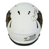 Tom Brady / Joe Montana Dual Autographed NFL Shield Speed Lunar Eclipse Mini Helmet Fanatics LE 24/24