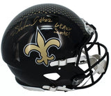 Rashid Shaheed Autographed/Inscribed "GEAUX SAINTS!" New Orleans Saints Black 2022 Alternate Speed Authentic Helmet Beckett Witnessed