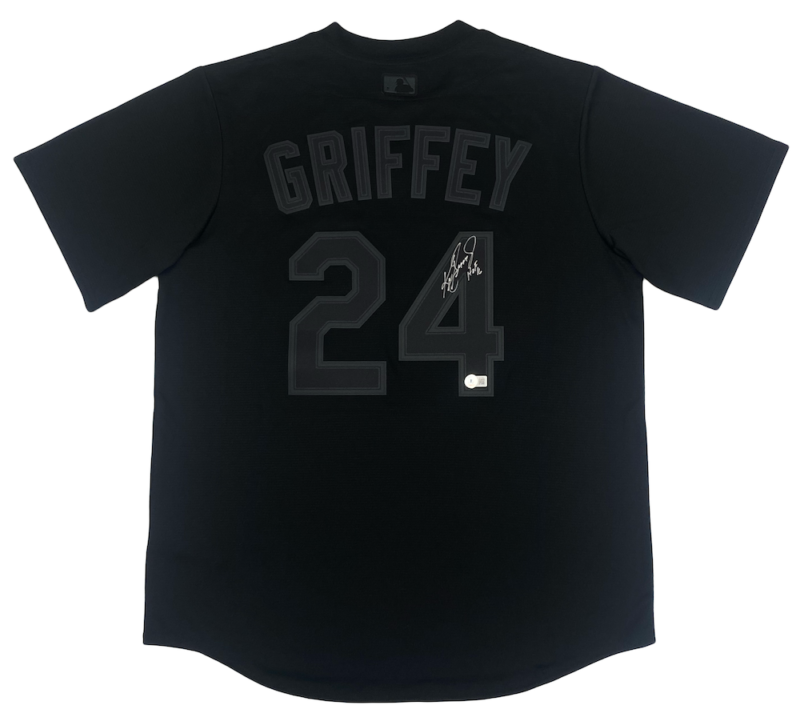 Ken Griffey Jr Autographed/Inscribed "HOF 16" Seattle Mariners Nike Pitch Black Alternate Jersey Beckett Witnessed