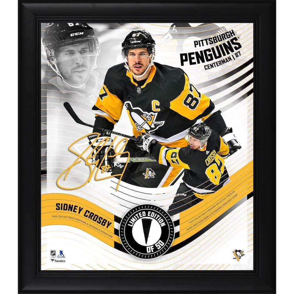 Sidney Crosby Pittburgh Penguins Framed 15" x 17" Game Used Puck Display LE 50