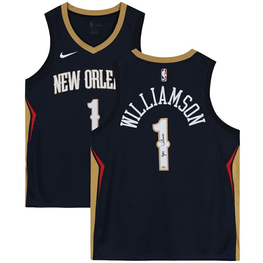 ZION WILLIAMSON Signed New Orleans Pelicans Blue Swingman Jersey FANATICS