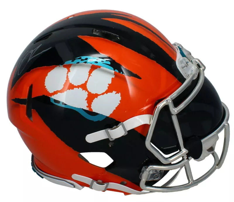 Trevor Lawrence Autographed Jacksonville Jaguars/Clemson Tigers ECC Custom "Ripped" Speed Authentic Helmet Fanatics