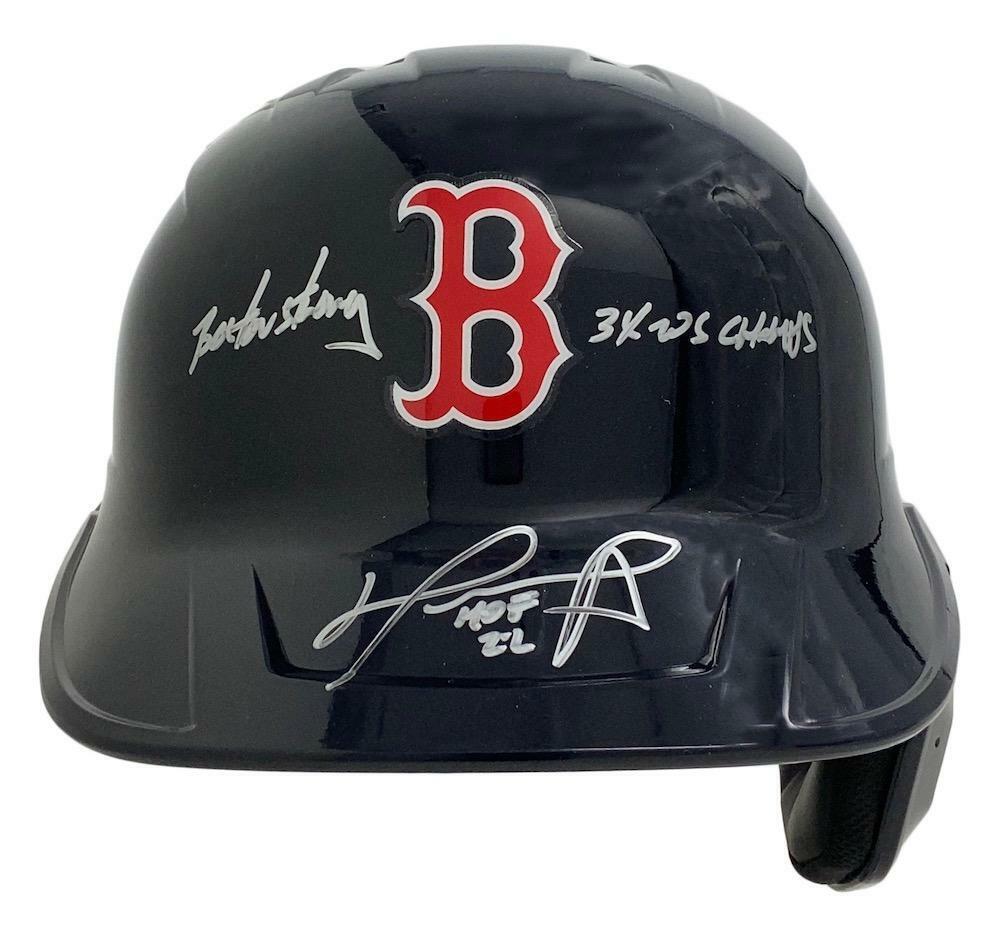 DAVID ORTIZ Autographed/Multi-Inscribed Boston Red Sox Mach-Pro Full Size Batting Helmet FANATICS LE 34