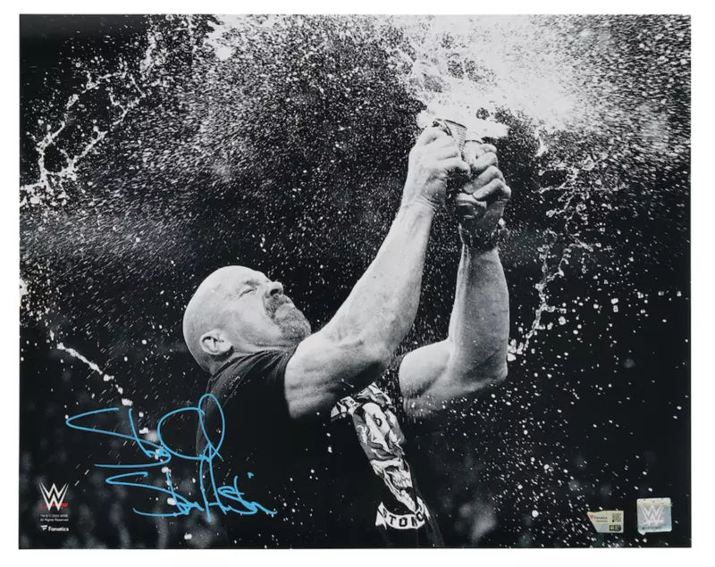 "Stone Cold" Steve Austin Autographed WWE Beer Splash 16" x 20" Photograph Fanatics