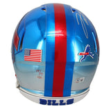 Josh Allen Autographed Buffalo Bills Chrome Speed Authentic Helmet (Signed in Silver) GDL/Beckett Witnessed LE 17/17