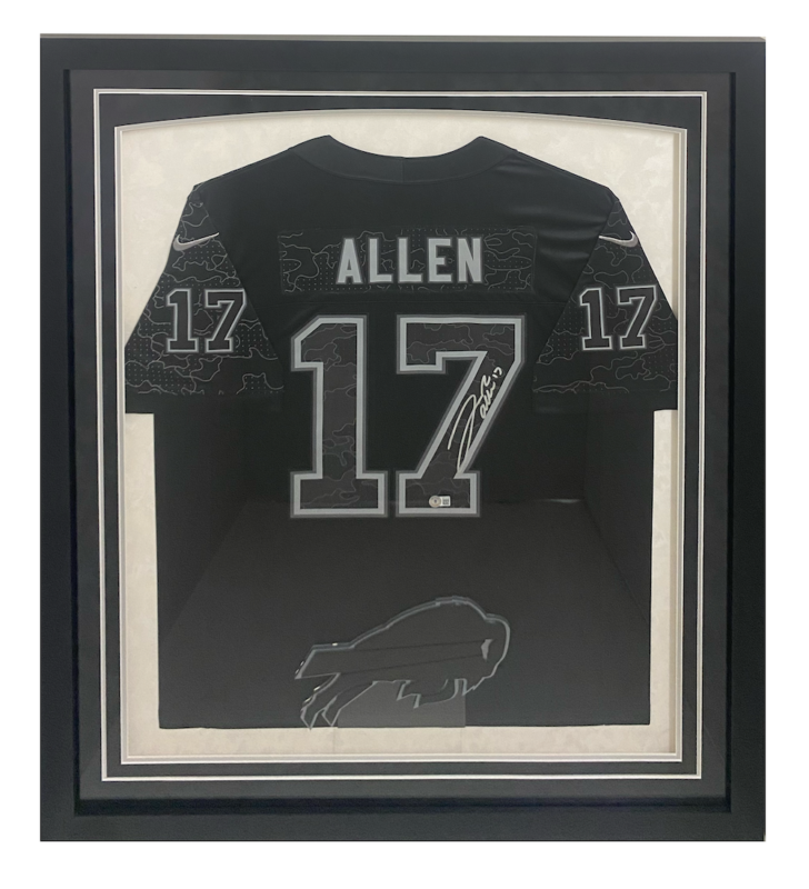 Josh Allen Autographed Buffalo Bills Custom Framed Nike RFLCTV Limited Jersey Beckett Witnessed