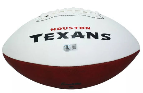 Dalton Schultz Autographed Houston Texans White Panel Football Beckett Witnessed