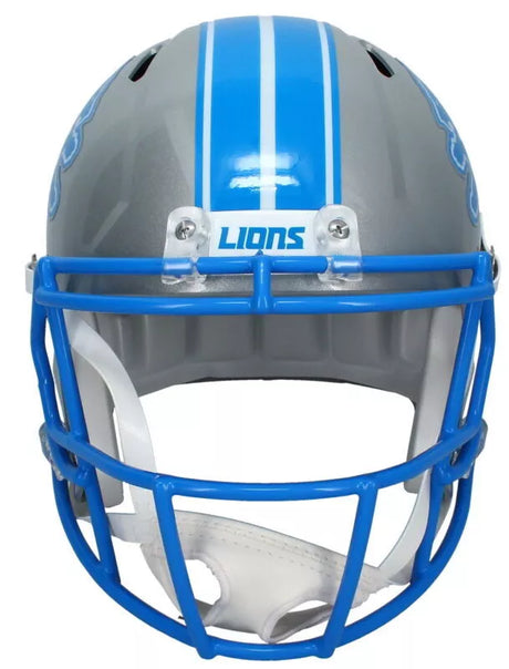 Amon-Ra St. Brown Autographed Detroit Lions Silver 2024 Alternate Speed Full Size Helmet Fanatics