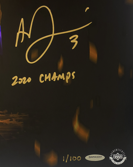 Anthony Davis Autographed & Inscribed Top of the Mountain Gold  20x24 UDA LE 1/100