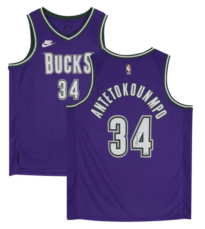 GIANNIS ANTETOKOUNMPO Autographed Milwaukee Bucks Purple Nike 2022-23 Classic Edition Swingman Jersey FANATICS