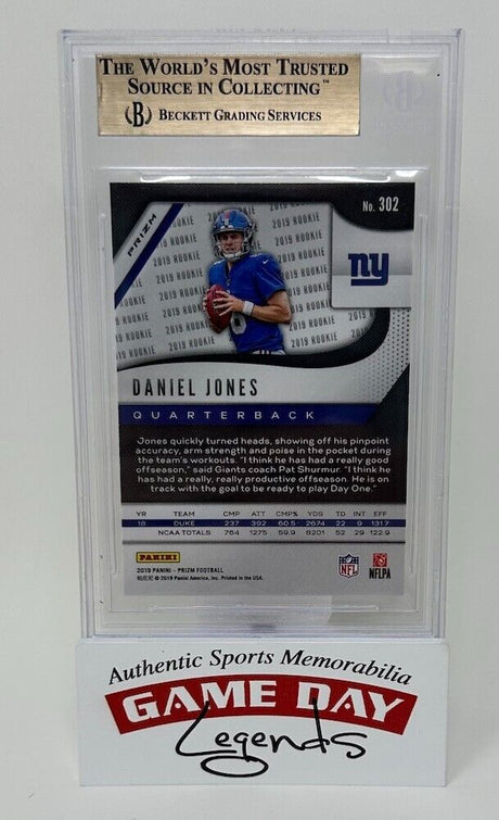 Daniel Jones New York Giants 2019 Panini Prizm NFL Red, White & Blue #302 RC BGS 9.5 GEM MINT