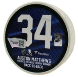 Auston Matthews Autographed Toronto Maple Leafs Inglasco Rocket Richard Puck - Limited Edition of 134 Fanatics