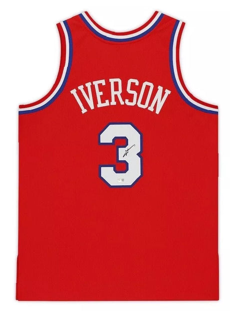 Allen Iverson Autographed Philadelphia 76ers Red Mitchell & Ness 02-03 Authentic Jersey Fanatics