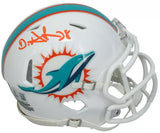 De'Von Achane Autographed Miami Dolphins Speed Mini Helmet Beckett Witnessed