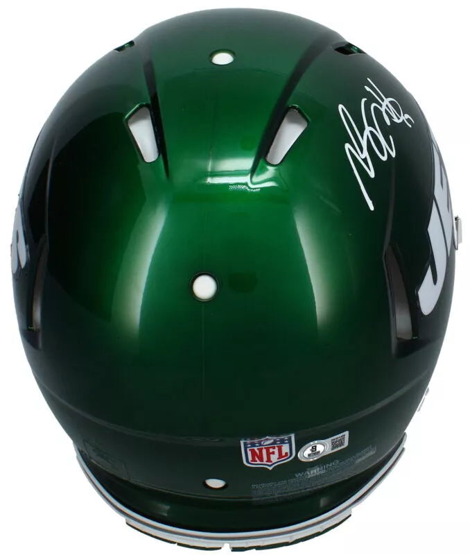 Davante Adams Autographed New York Jets 2019-23 Throwback Speed Authentic Helmet w/Visor & 3D Bumpers Beckett Witnessed