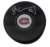 JURAJ SLAFKOVSKY Autographed Montreal Canadiens Logo Hockey Puck FANATICS