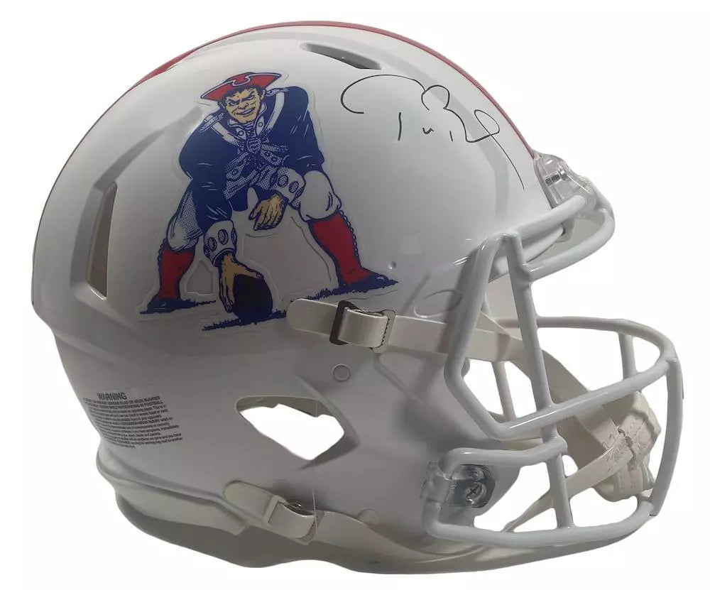 Tom Brady Autographed New England Patriots 1982-89 Throwback Speed Authentic Helmet Fanatics