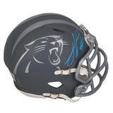 Julius Peppers Autographed (in Blue) Carolina Panthers Slate Speed Mini Helmet Beckett Witnessed