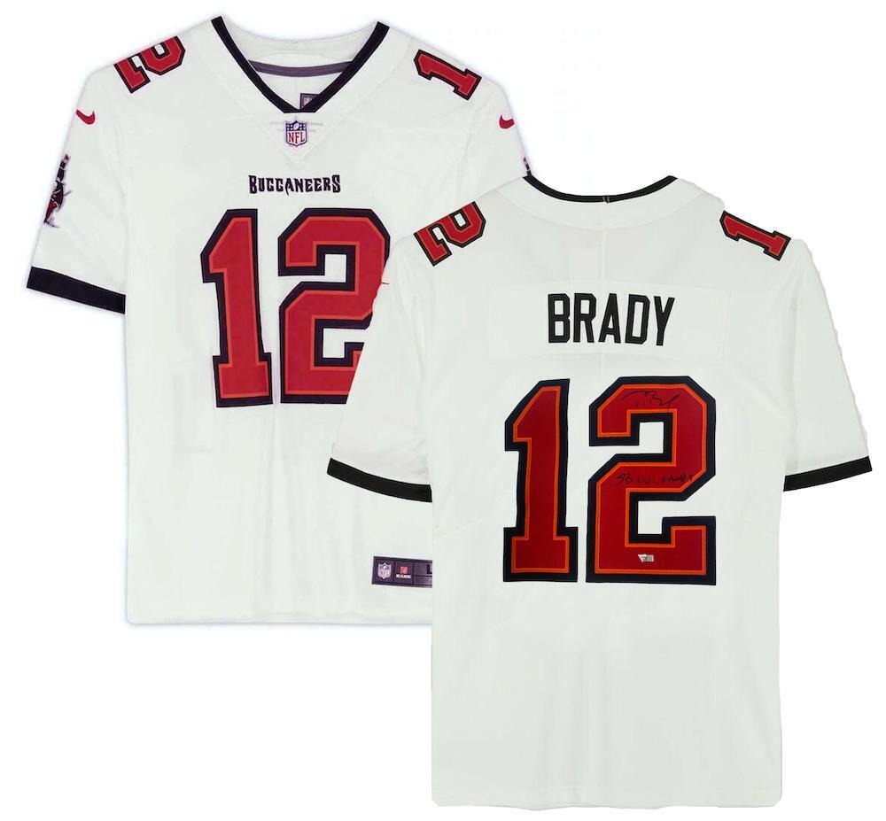 Tom Brady Autographed/Inscribed "SB LV CHAMPS" Tampa Bay Buccaneers White Nike Limited Jersey Fanatics