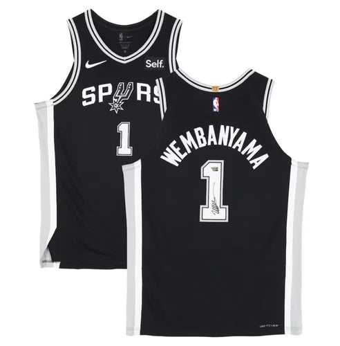 Victor Wembanyama Autographed San Antonio Spurs Nike Black Icon Edition Authentic Jersey with Sponsor Patch Fanatics