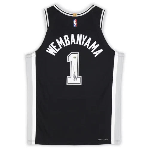 Victor Wembanyama Autographed San Antonio Spurs Nike Black Icon Edition Authentic Jersey with Sponsor Patch Fanatics