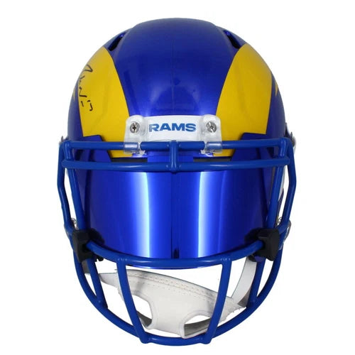 Kyren Williams/Puka Nacua Dual Autographed Los Angeles Rams Speed Full Size Helmet w/ Visor Fanatics/Beckett Witnessed