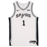 Victor Wembanyama Autographed San Antonio Spurs Nike White Association Edition Authentic Jersey with Sponsor Patch Fanatics