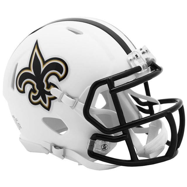 New Orleans Saints Full Size Flat White Replica Speed Helmet - Sports Integrity