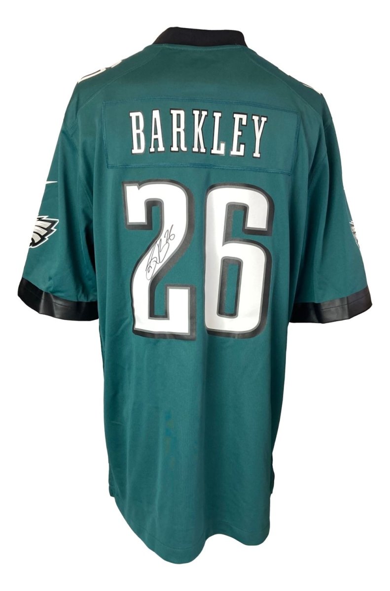 Saquon Barkley Signed Philadelphia Eagles Nike Green Game Replica Jersey BAS ITP - Sports Integrity