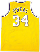 Shaquille O'Neal Los Angeles Signed Gold Basketball Jersey BAS - Sports Integrity