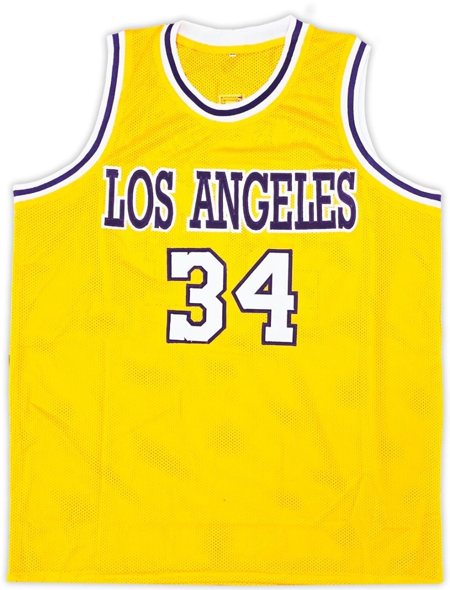 Shaquille O'Neal Los Angeles Signed Gold Basketball Jersey BAS - Sports Integrity