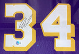 Shaquille O'Neal Los Angeles Signed Framed Purple Basketball Jersey BAS ITP - Sports Integrity