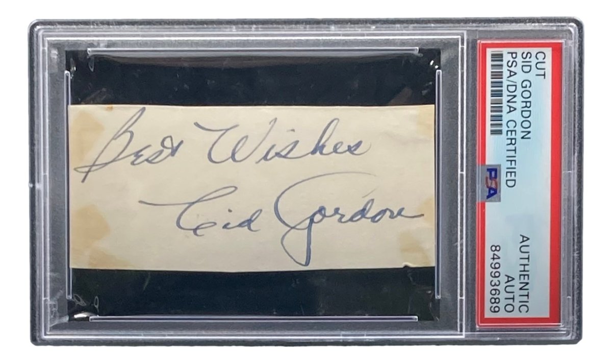 Sid Gordon Milwaukee Braves Signed Slabbed Cut Signature PSA/DNA - Sports Integrity