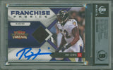 Ravens Ray Lewis Signed 2010 Panini Threads Franchise Fabrics #12 Card BAS Slab