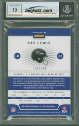 Ravens Ray Lewis Signed 2012 Totally Certified Red Materials #8 Card BAS Slabbed