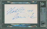 Sabres Dominik Hasek Authentic Signed 3x5 Index Card Autographed BAS Slabbed