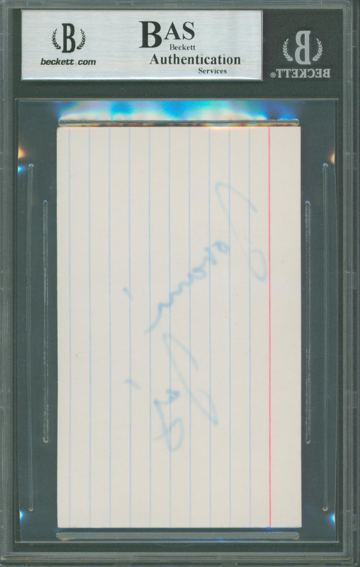 Penguins Jaromir Jagr Authentic Signed 3x5 Index Card Autographed BAS Slabbed 1