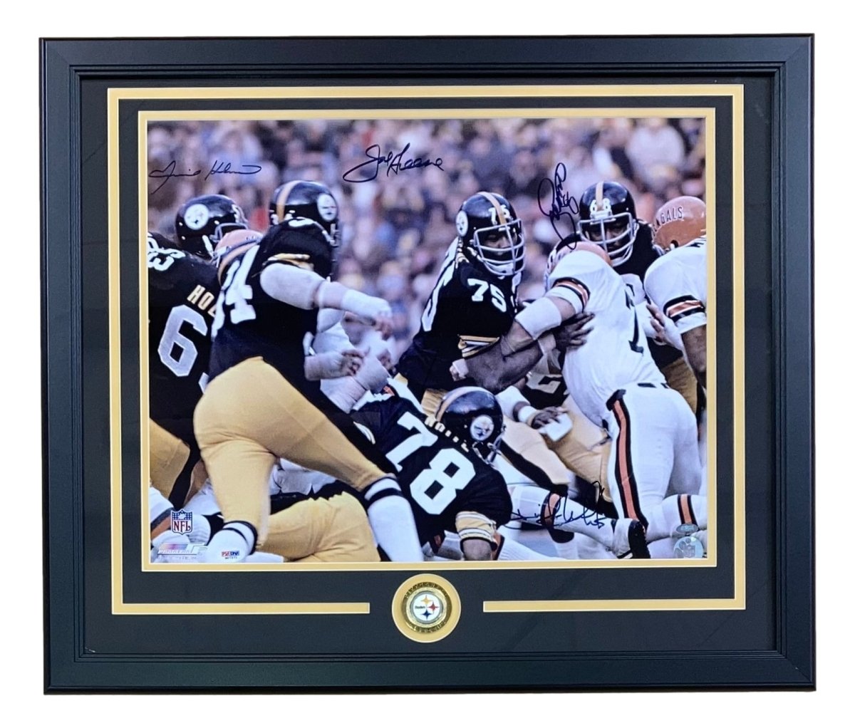 Greene Holmes Greenwood White Signed Framed 16x20 Steel Curtain Photo PSA LOA - Sports Integrity