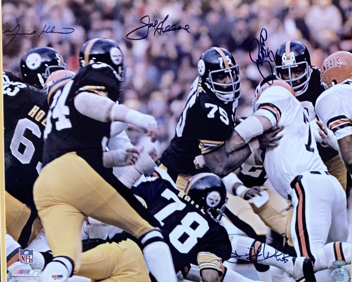 Greene Holmes Greenwood White Signed Framed 16x20 Steel Curtain Photo PSA LOA - Sports Integrity