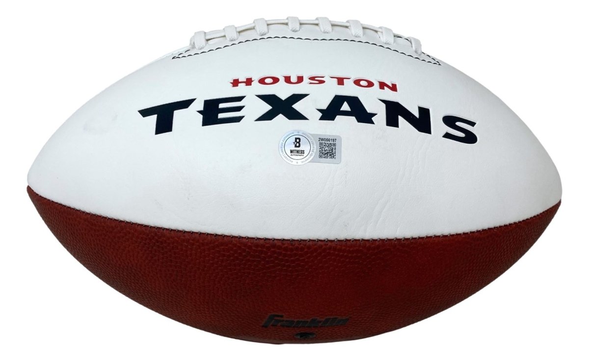 Stefon Diggs Signed Houston Texans Logo Football BAS - Sports Integrity