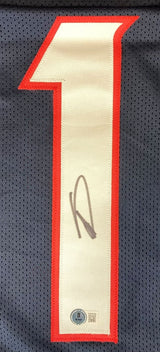 Stefon Diggs Houston Signed Navy Blue Football Jersey BAS - Sports Integrity