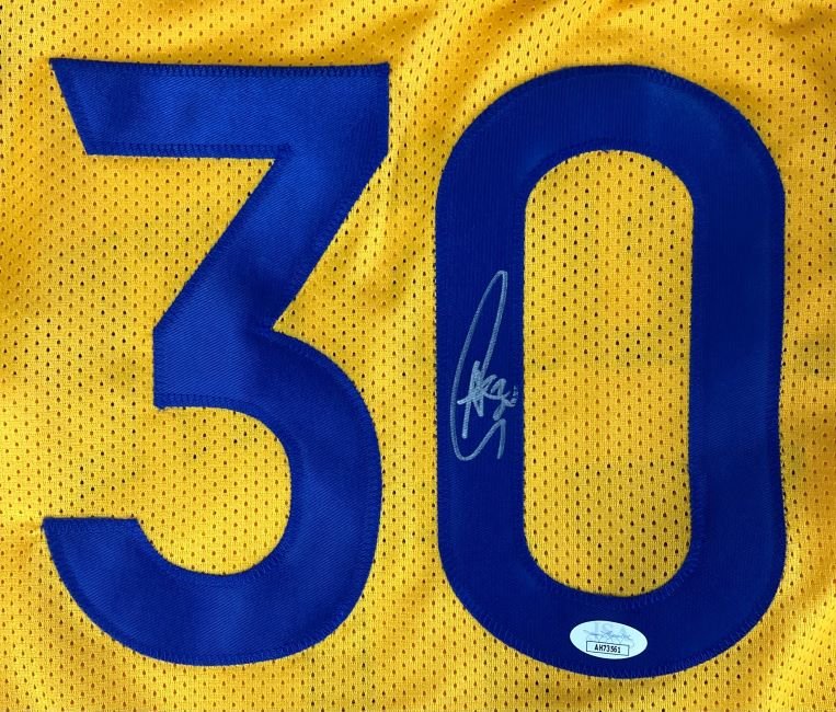 Stephen Curry Golden State Signed Yellow Basketball Jersey JSA - Sports Integrity