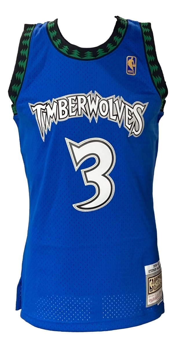 Stephon Marbury Signed Timberwolves 1996/97 M&N HWC Swingman Jersey BAS ITP - Sports Integrity