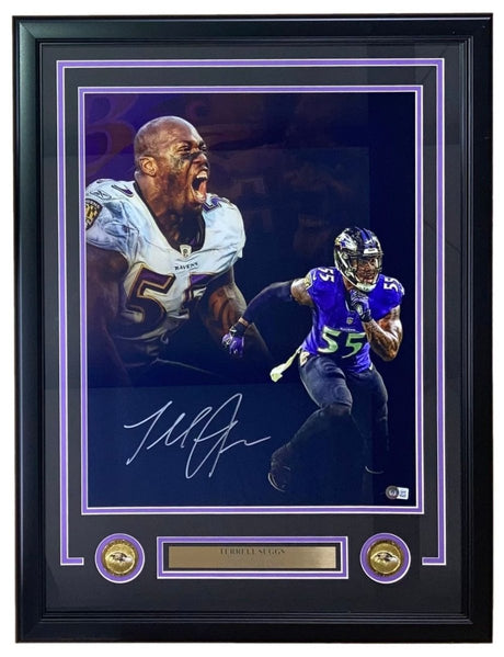 Terrell Suggs Signed Framed 16x20 Baltimore Ravens Collage Photo BAS ITP - Sports Integrity