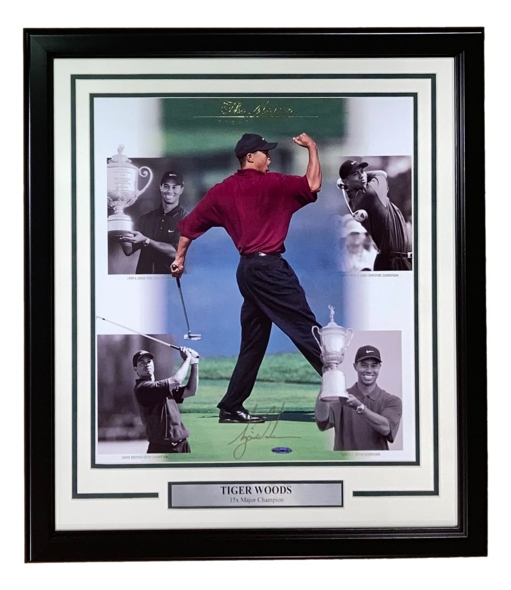 Tiger Woods Signed Framed 16x20 PGA Collage Photo UDA