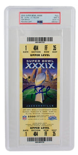 Tom Brady Signed Patriots Super Bowl XXXIX Ticket PSA/DNA Mint 9 Auto 10 - Sports Integrity