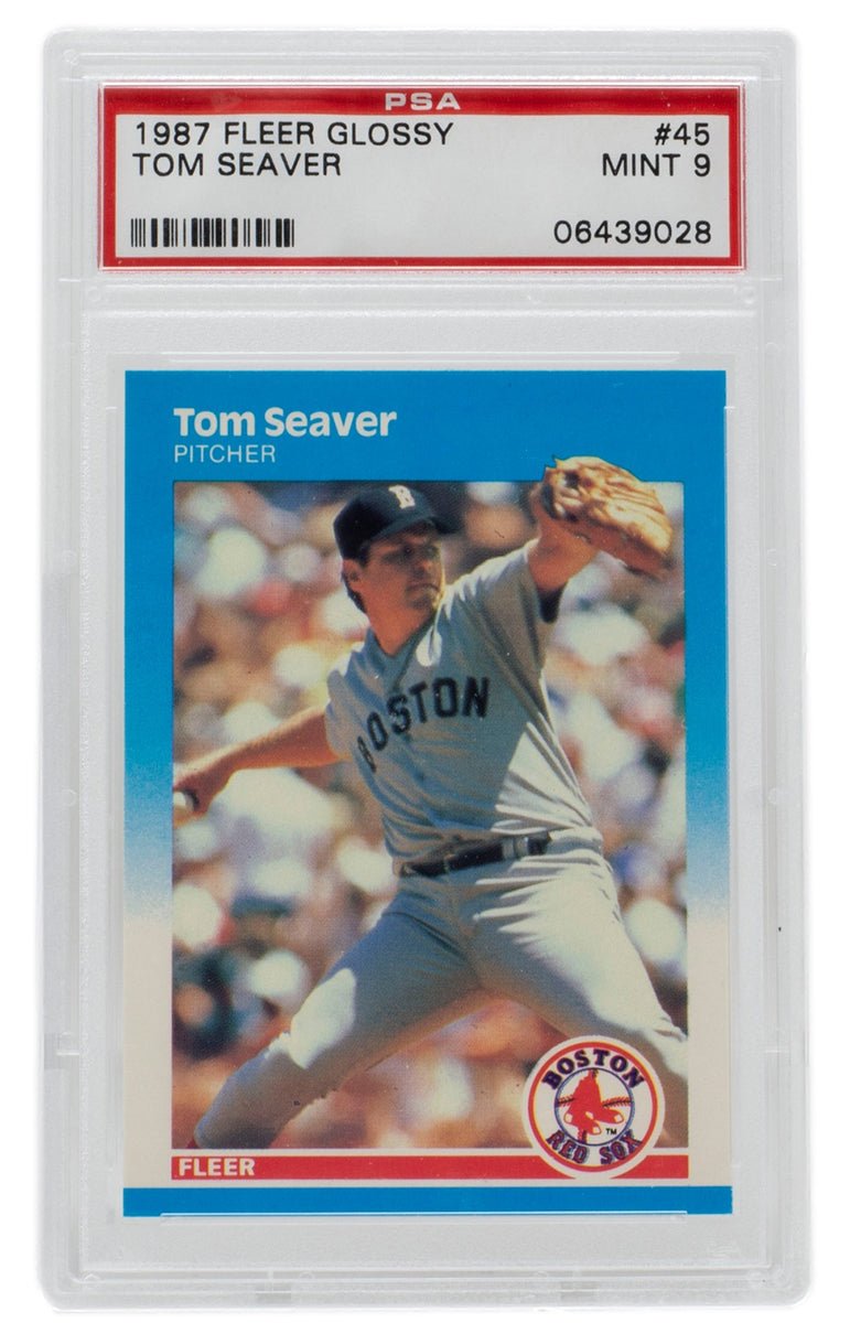 Tom Seaver Slabbed 1987 Fleer Glossy Card #45 Mint 9 PSA/DNA - Sports Integrity