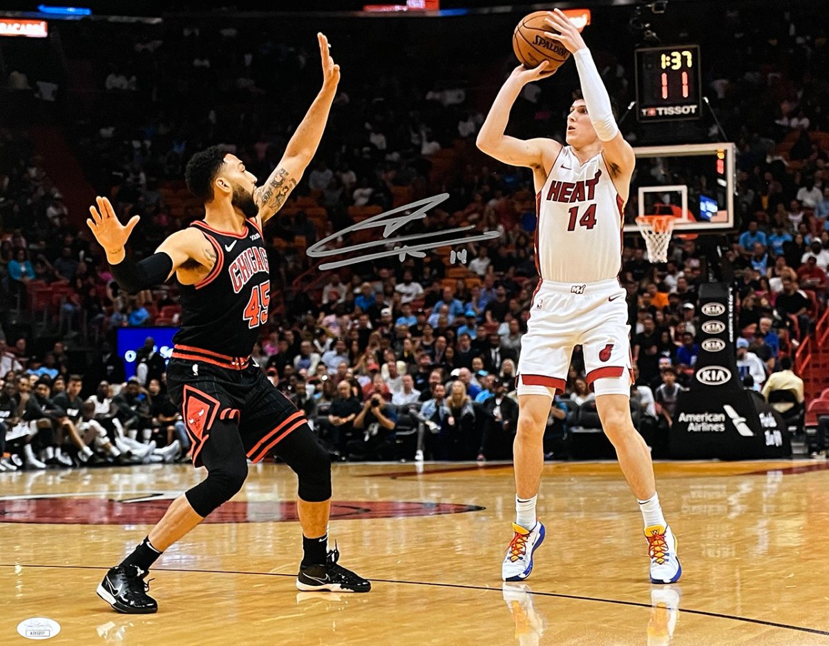 Tyler Herro Signed 16x20 Miami Heat Basketball Photo JSA - Sports Integrity