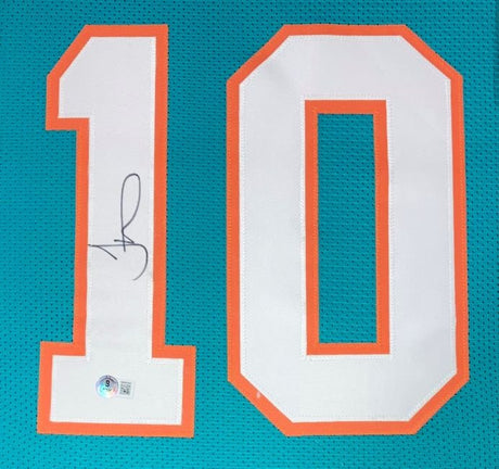 Tyreek Hill Miami Signed Framed Custom Teal Football Jersey BAS ITP - Sports Integrity