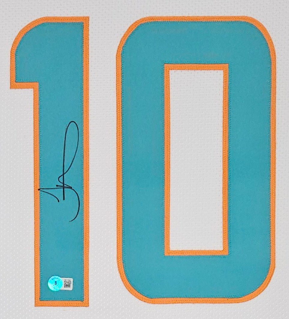 Tyreek Hill Miami Signed Framed Custom White Football Jersey BAS ITP - Sports Integrity